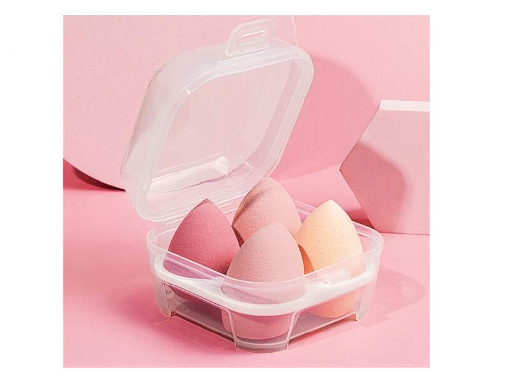 Sinen 4 Pcs Dry and Wet Use Makeup Sponge Set Blender Beauty Foundation Blending Sponge for Liquid, Cream, and Powder with Egg Holder Box