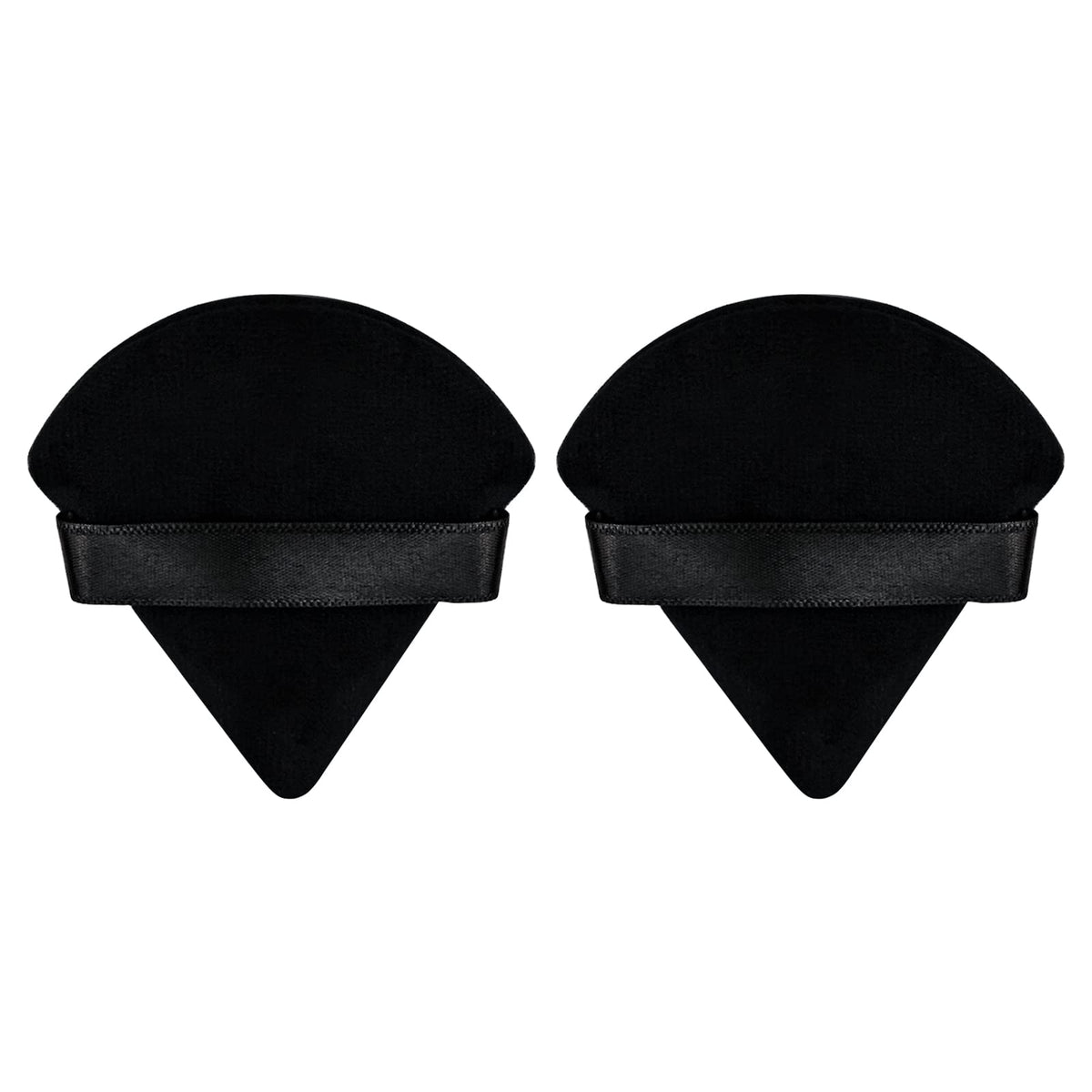 2Pcs Triangle Powder Puffs, Face Makeup Puff for Body Loose Powder Beauty Makeup Tool Black