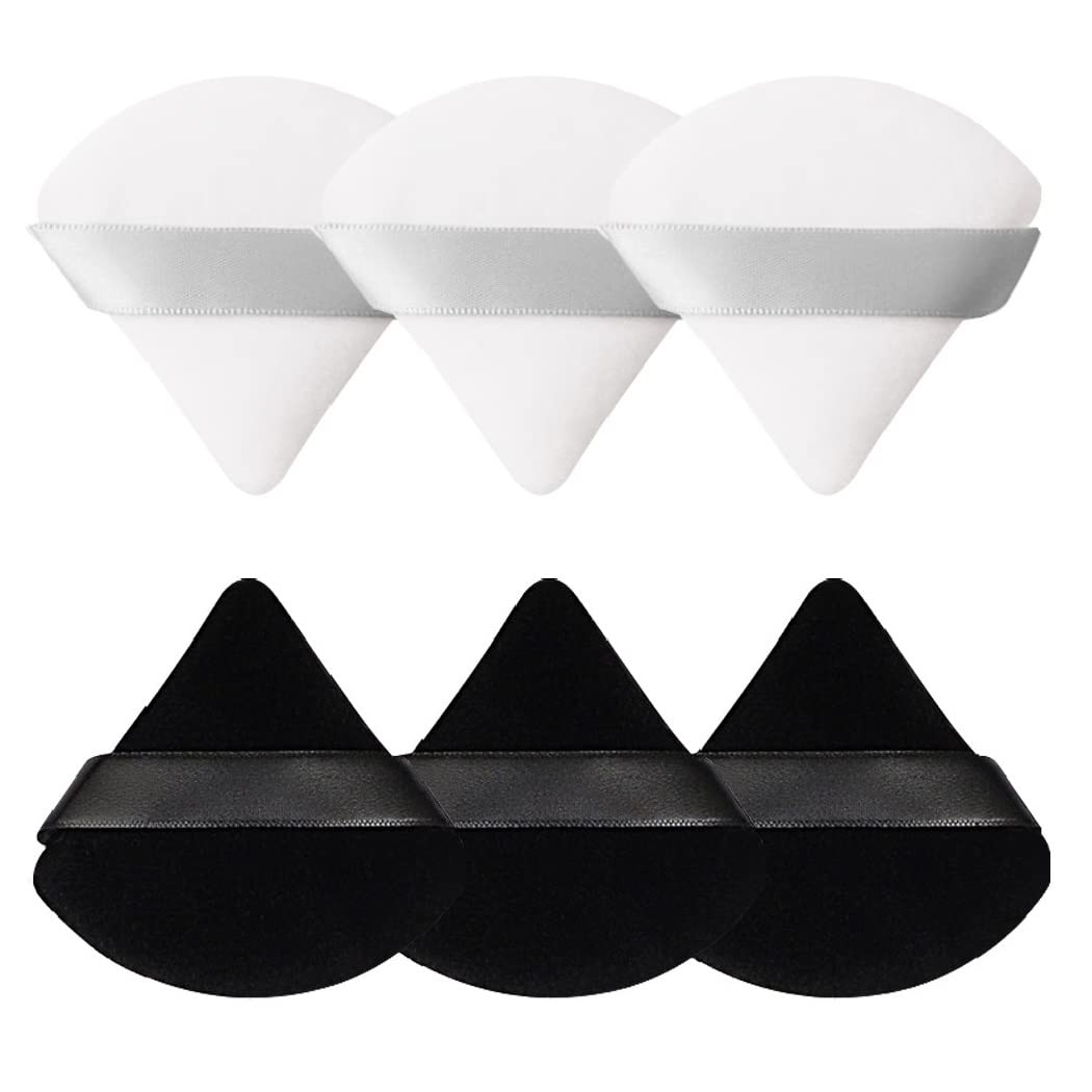 Pimoys 6 Pcs Powder Puff, Triangle and Round Makeup Puffs Makeup Sponge