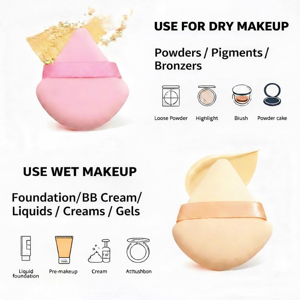 OO-MY Ultra Soft Makeup Sponge Set – 7 Latex-Free Beauty Blenders for Flawless Foundation, Concealer & Powder Application (Dry & Wet Use)