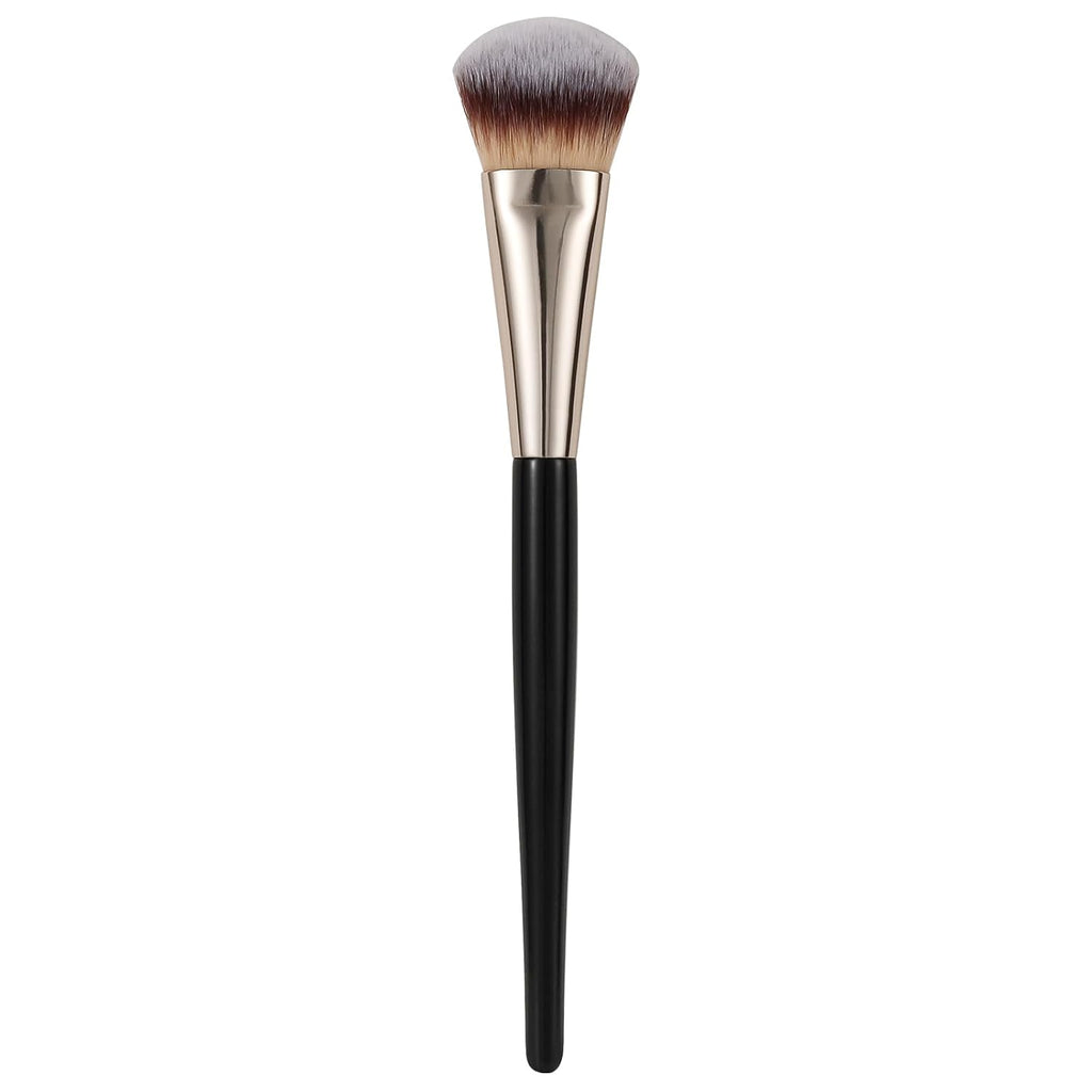 Contoured Foundation Brush for Liquid and Cream Makeup,Mini Travel Face Brush for Seamless Blending, Concealer, Bronzer and Blush - Soft Vegan Bristles for Mature and Sensitive Skin