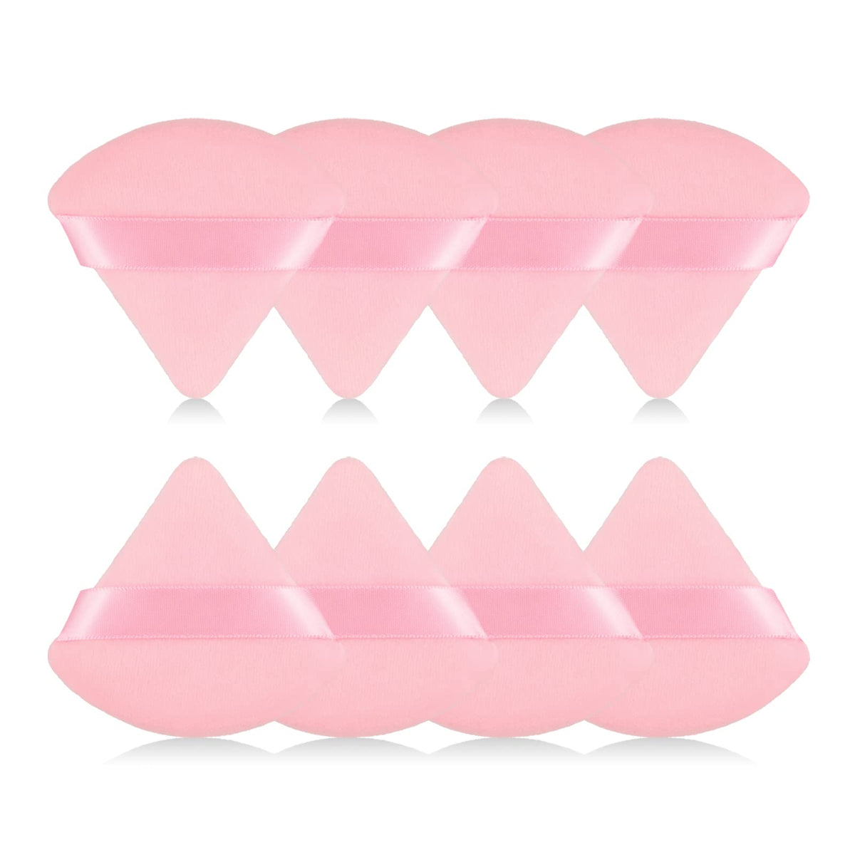 8Pcs of Triangular Powder Puff Makeup Sponges, Made of Super-soft Velvet, Designed for Contouring, Eye, and Corner, Beauty Blender Foundation Mixing Container.(Black)