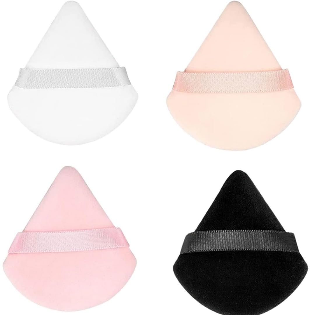 2 PCS large Powder puff, 5 inch cotton super soft Powder puff, washable, loose powder puff, body puff round (White)