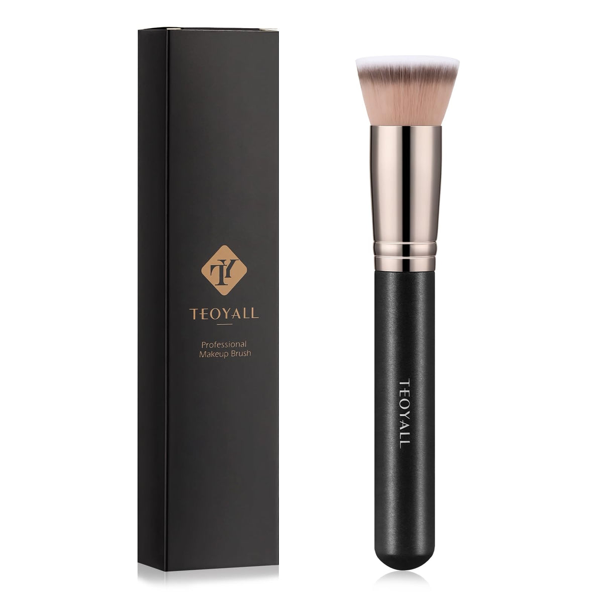 TEOYALL Domed Foundation Brush, Soft Dense Base Blending Stippling Brush