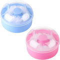 Arroyner 2Pcs Baby Body Cosmetic Powder Puff Body Powder Puff and Container Case (Pink and Blue) (2pcs)