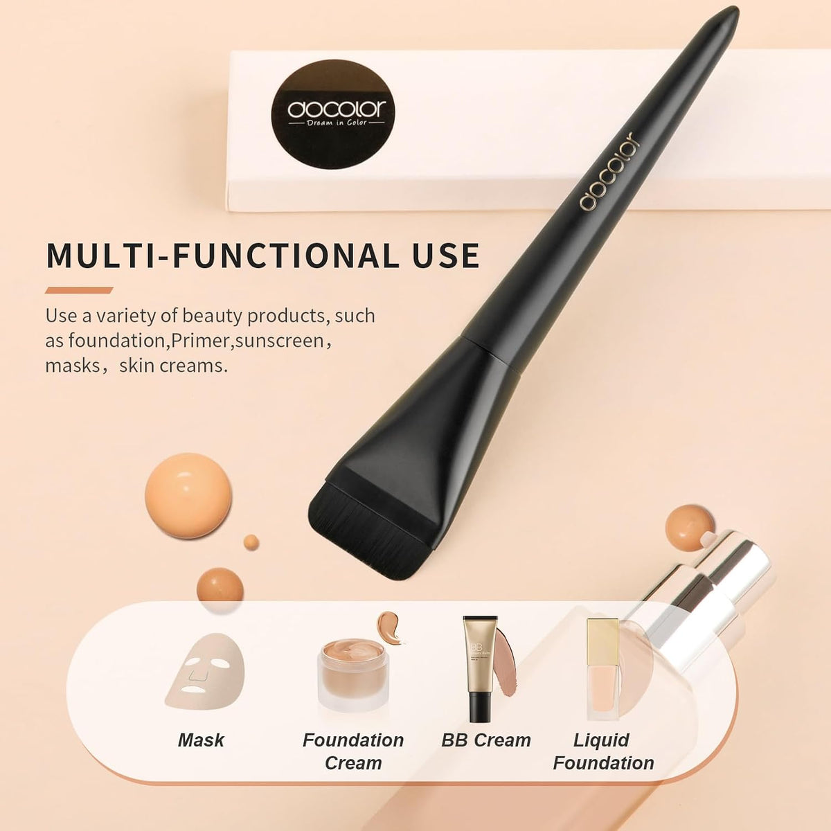 Flat Foundation Brush By docolor - Korean Makeup Spatula Brush