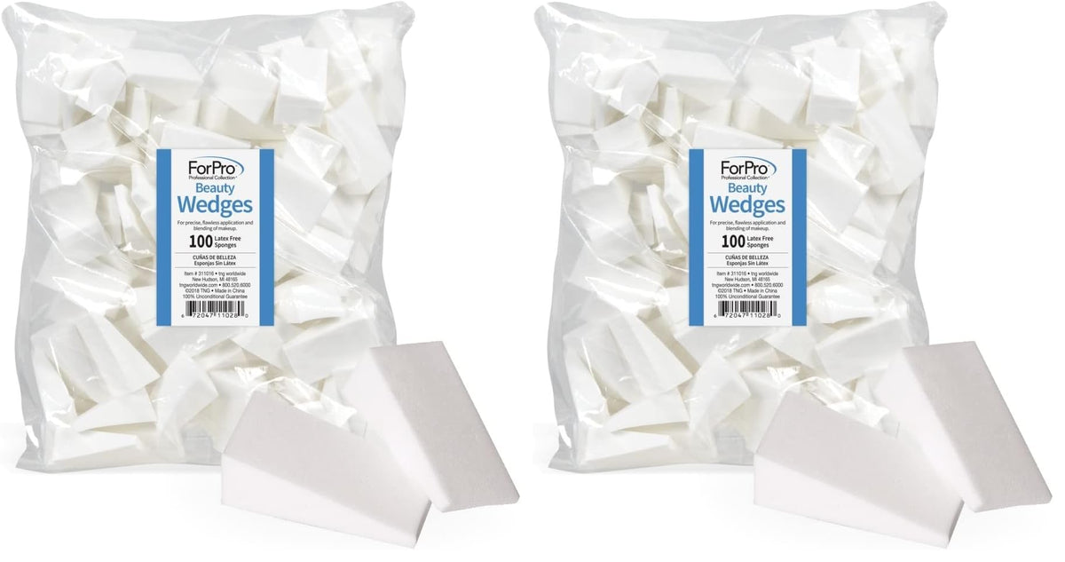 ForPro Beauty Wedges, 100ct, Latex Free Foam Sponges