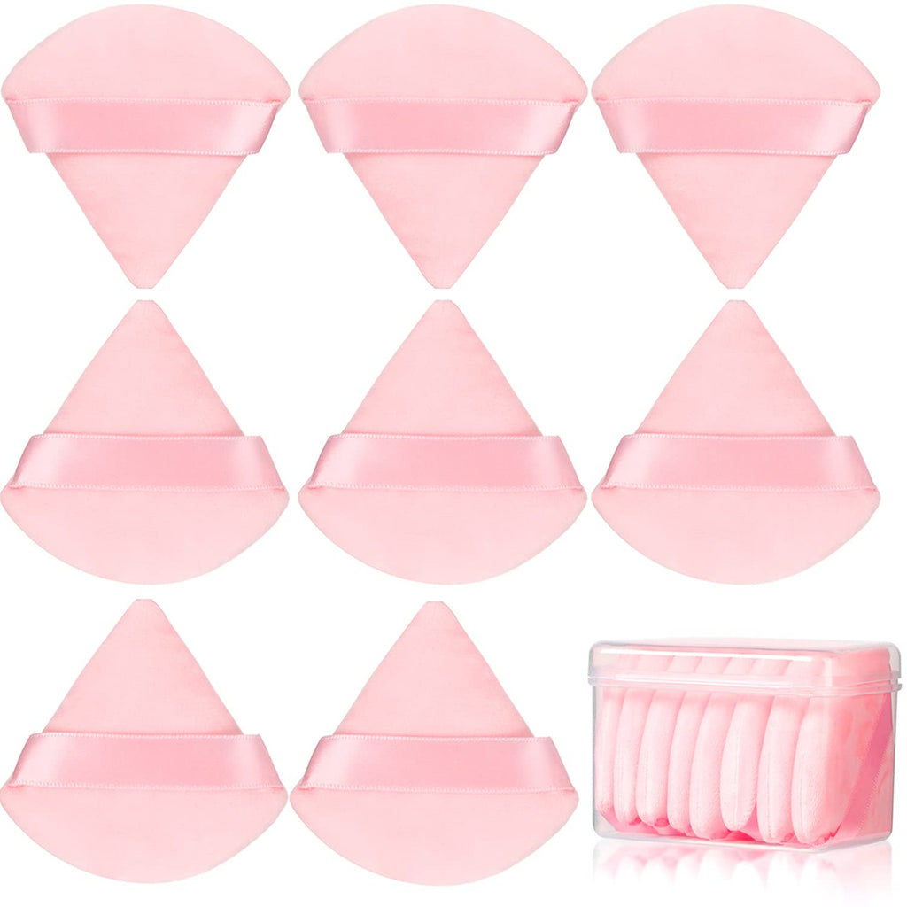 8Pcs Powder Puff, Dual Wet Dry for Triangle Makeup Puff,Pink