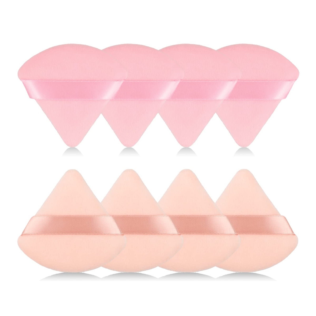 8Pcs of Triangular Powder Puff Makeup Sponges, Made of Super-soft Velvet, Designed for Contouring, Eye, and Corner, Beauty Blender Foundation Mixing Container.(Black)
