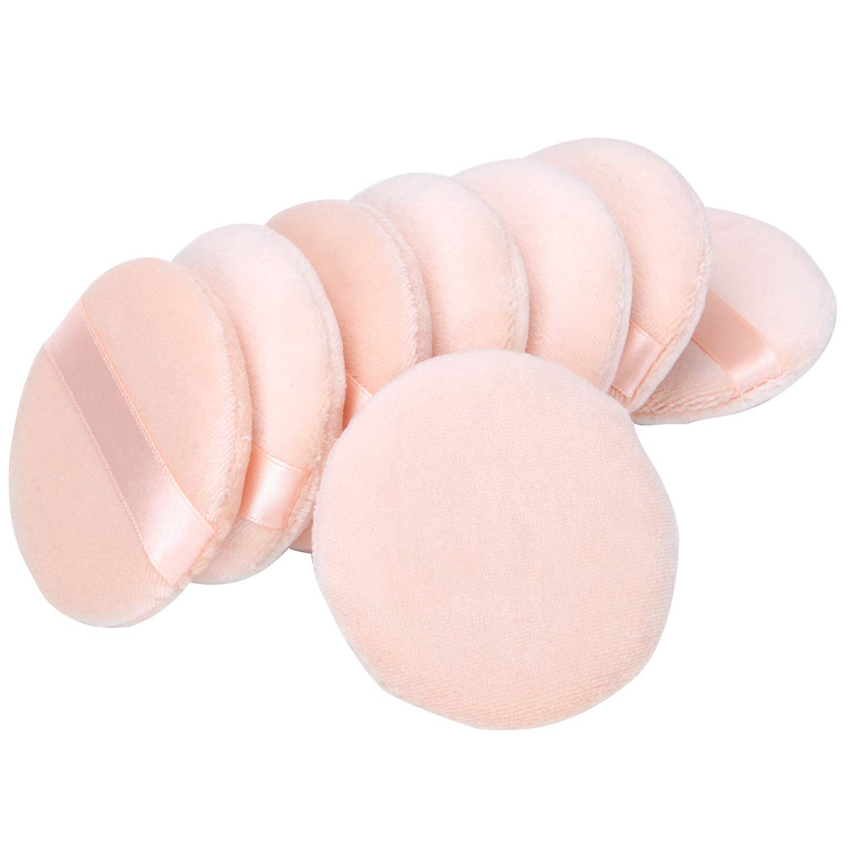 Senkary 8 Pieces Face Powder Puffs Soft Cotton Makeup Powder Pads for Loose, Setting, Pressed and Body Powder (2.36 Inch)