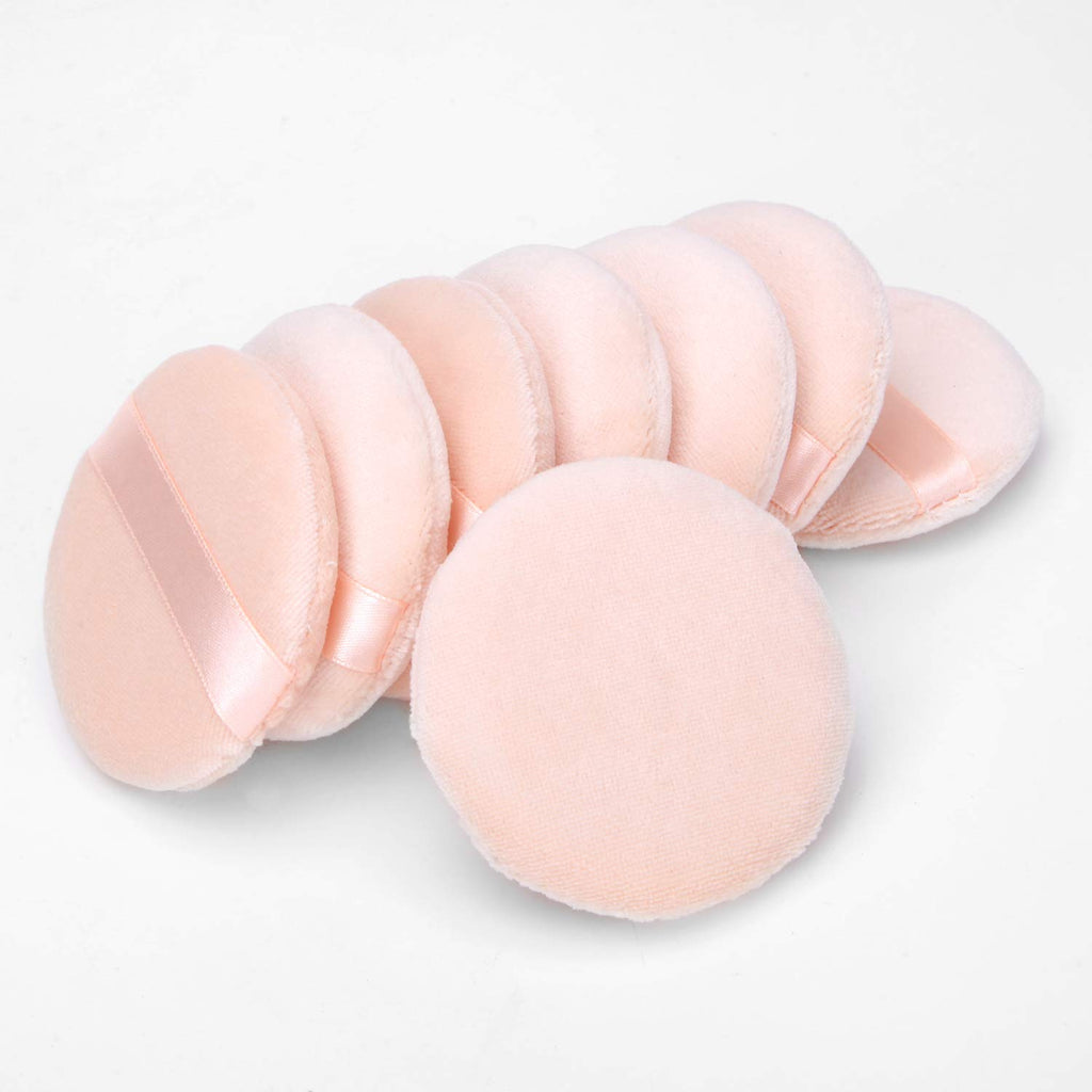Senkary 8 Pieces Face Powder Puffs Soft Cotton Makeup Powder Pads for Loose, Setting, Pressed and Body Powder (2.36 Inch)