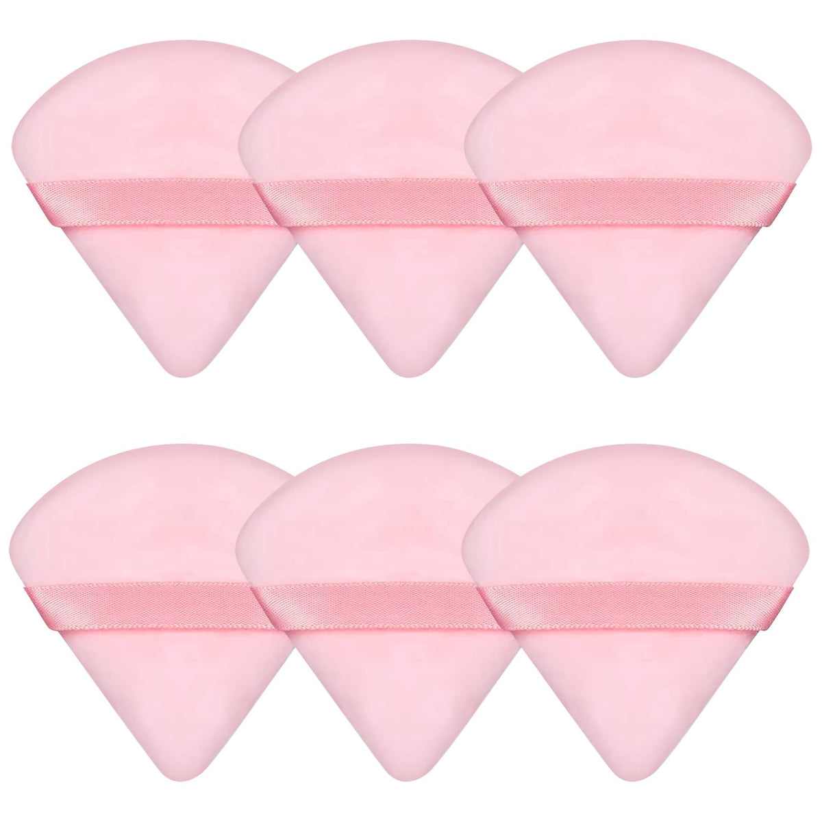 Pimoys Powder Puffs, 6 Pack Triangle Velour Face Sponges for Powder