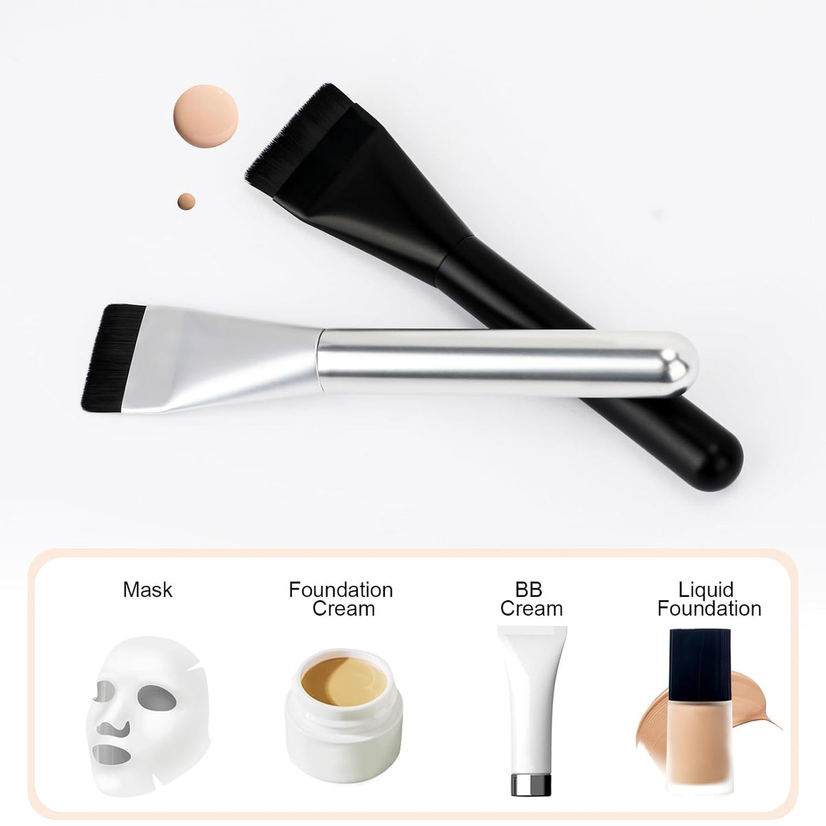 Flat Foundation Brush,Korean Makeup Brush Spatula Facial Brush