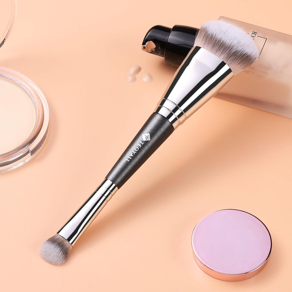 TEOYALL Dual-Ended Brush, Cat Paw Foundation and Under Eye Concealer Brush
