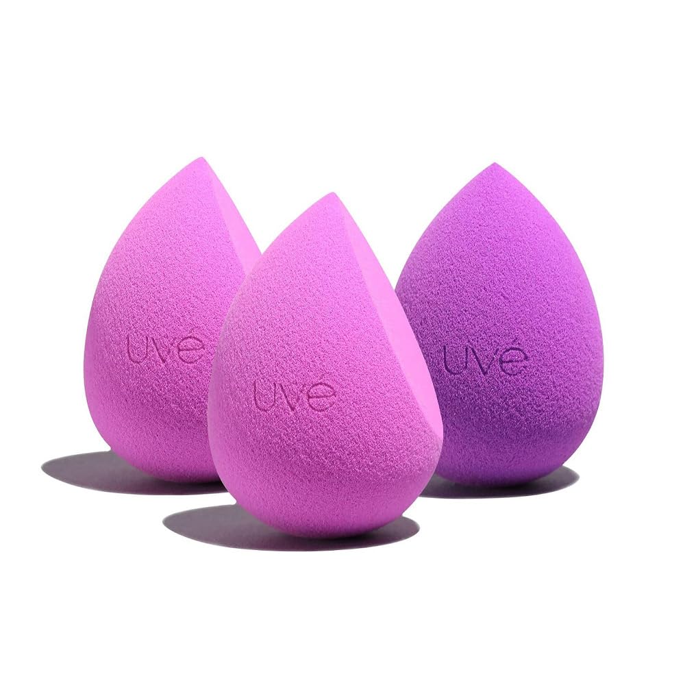 Uvé Makeup Sponge Set, Professional Blender, Pack of 3 (Helio)