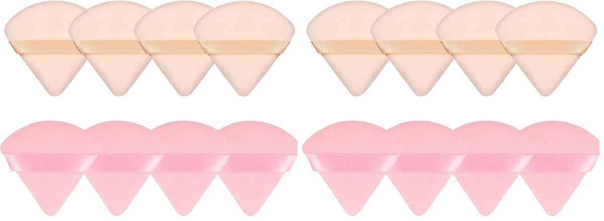 8 Pieces Triangle Powder Puff Face Soft Triangle Makeup Puff Velour Cosmetic Foundation Blender Sponge Beauty Makeup Tools