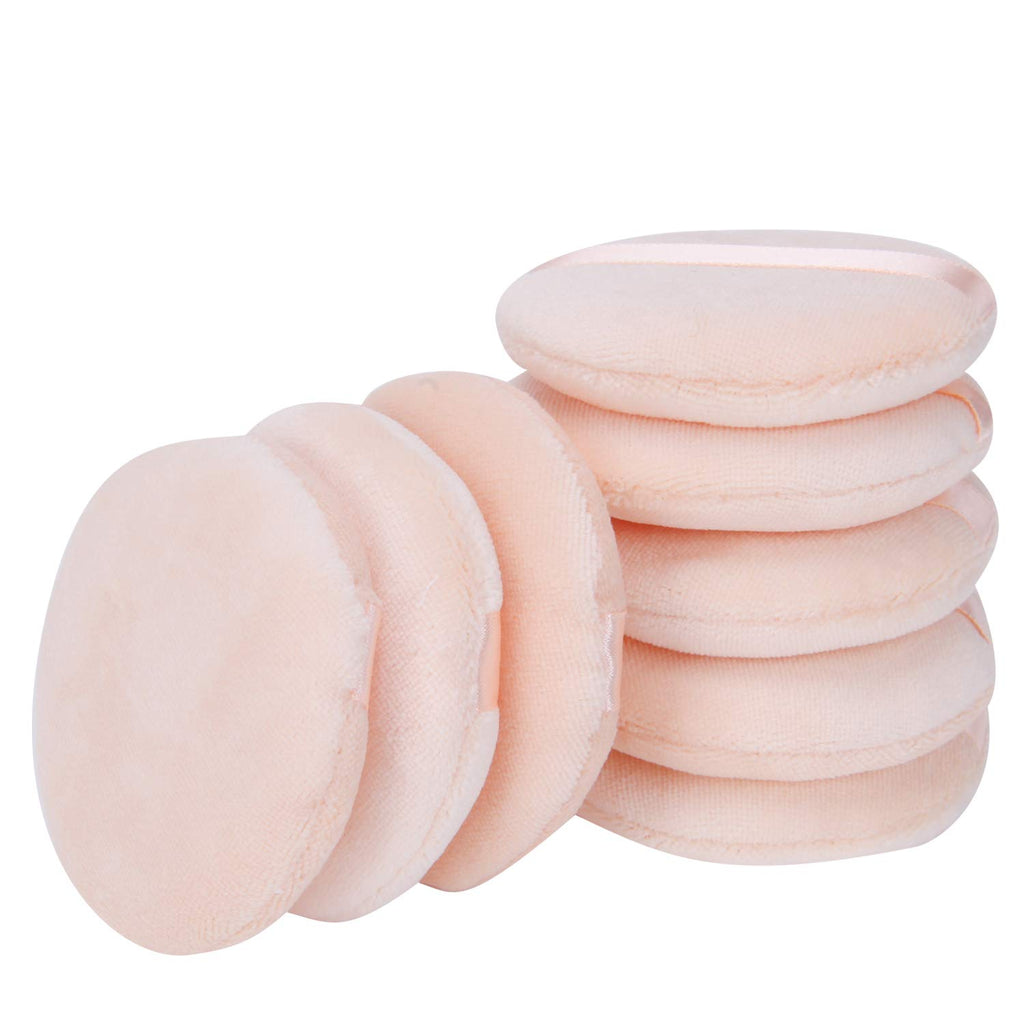 Senkary 8 Pieces Face Powder Puffs Soft Cotton Makeup Powder Pads for Loose, Setting, Pressed and Body Powder (2.36 Inch)