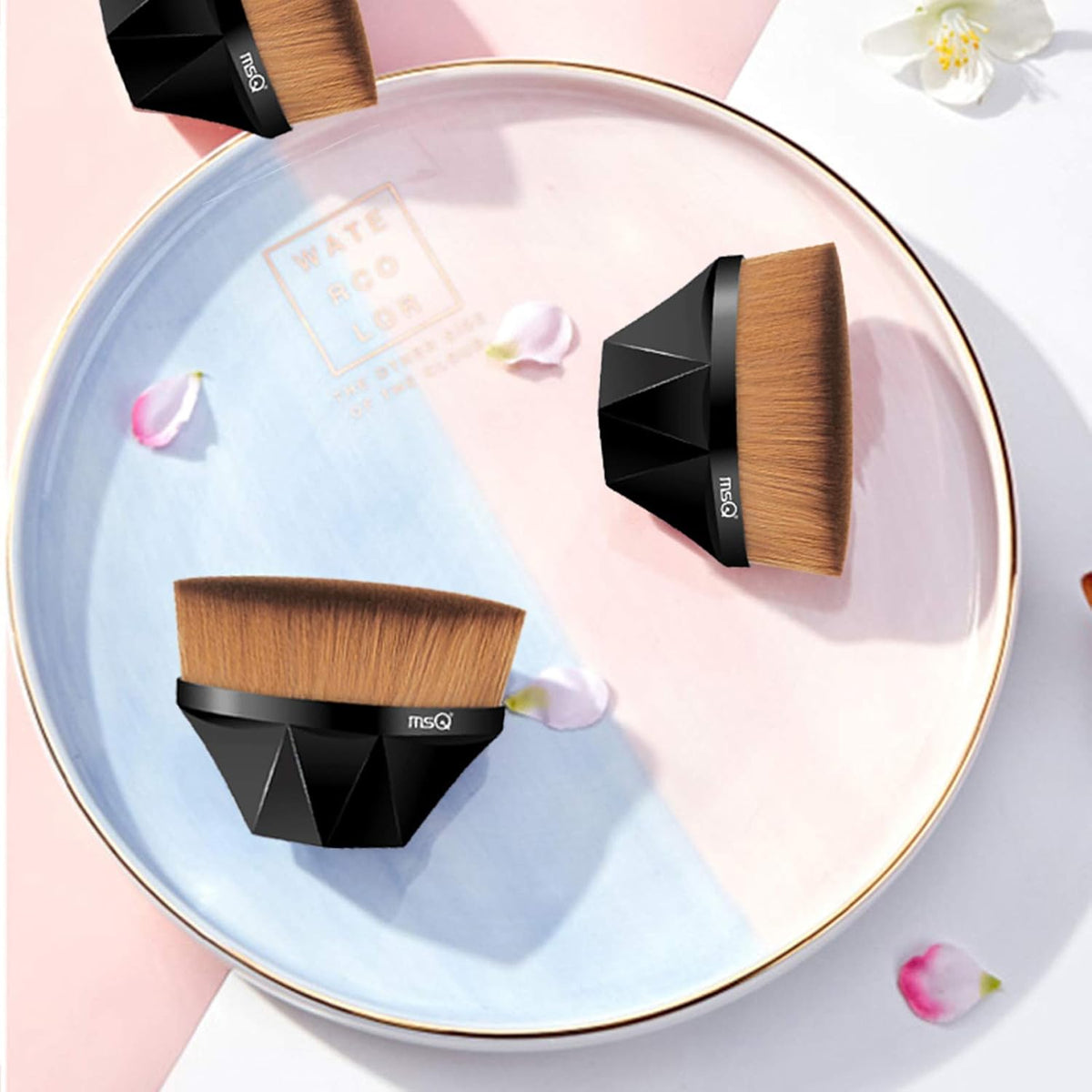 Foundation Brush Makeup Brush with Case, Black