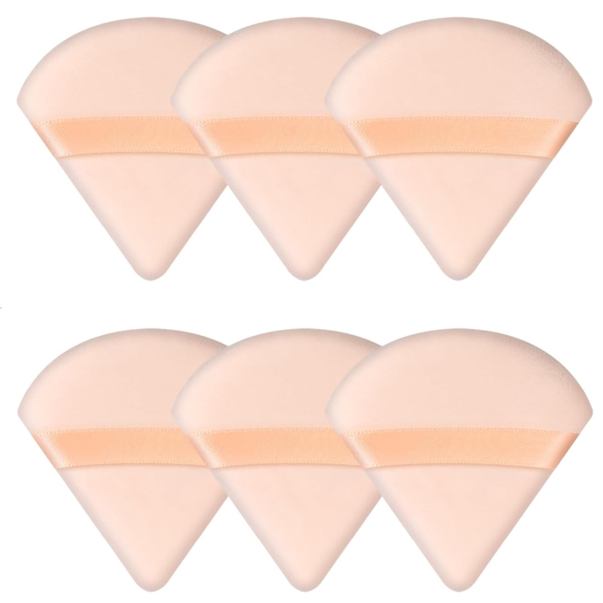 Pimoys 6 Pcs Powder Puffs, Triangle Makeup Sponge (Flesh)