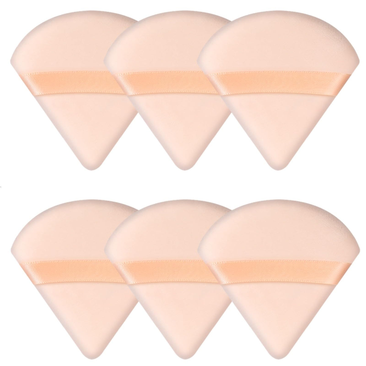 Pimoys 6 Pcs Powder Puffs, Triangle Makeup Sponge (Flesh)