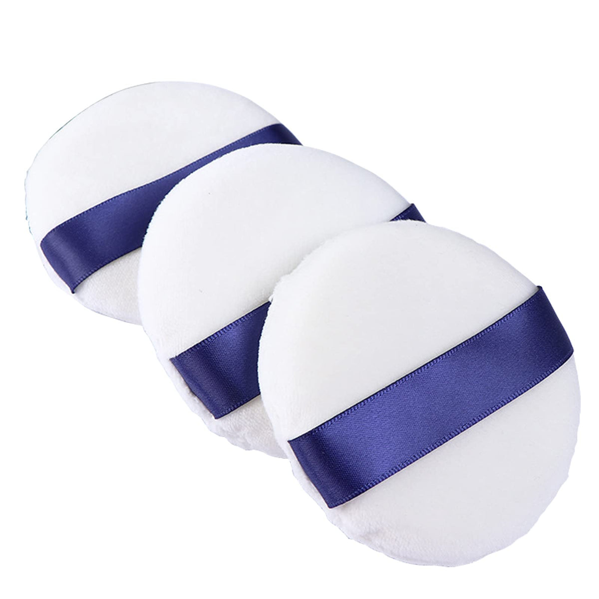 4PCS Soft Powder Makeup Puffs with Ribbon, 2.16-Inch