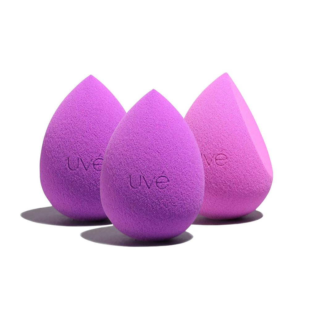 Uvé Makeup Sponge Set, Professional Blender, Pack of 3 (Helio)