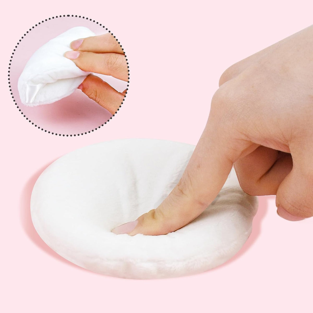 4 Pack Extra Large Body Powder Puff, Soft Cotton Powder Puffs 4.13 Inch Dusting Powder Puff Washable Round Powder Puffs for Woman Baby Body Face Loose Dusting Powder