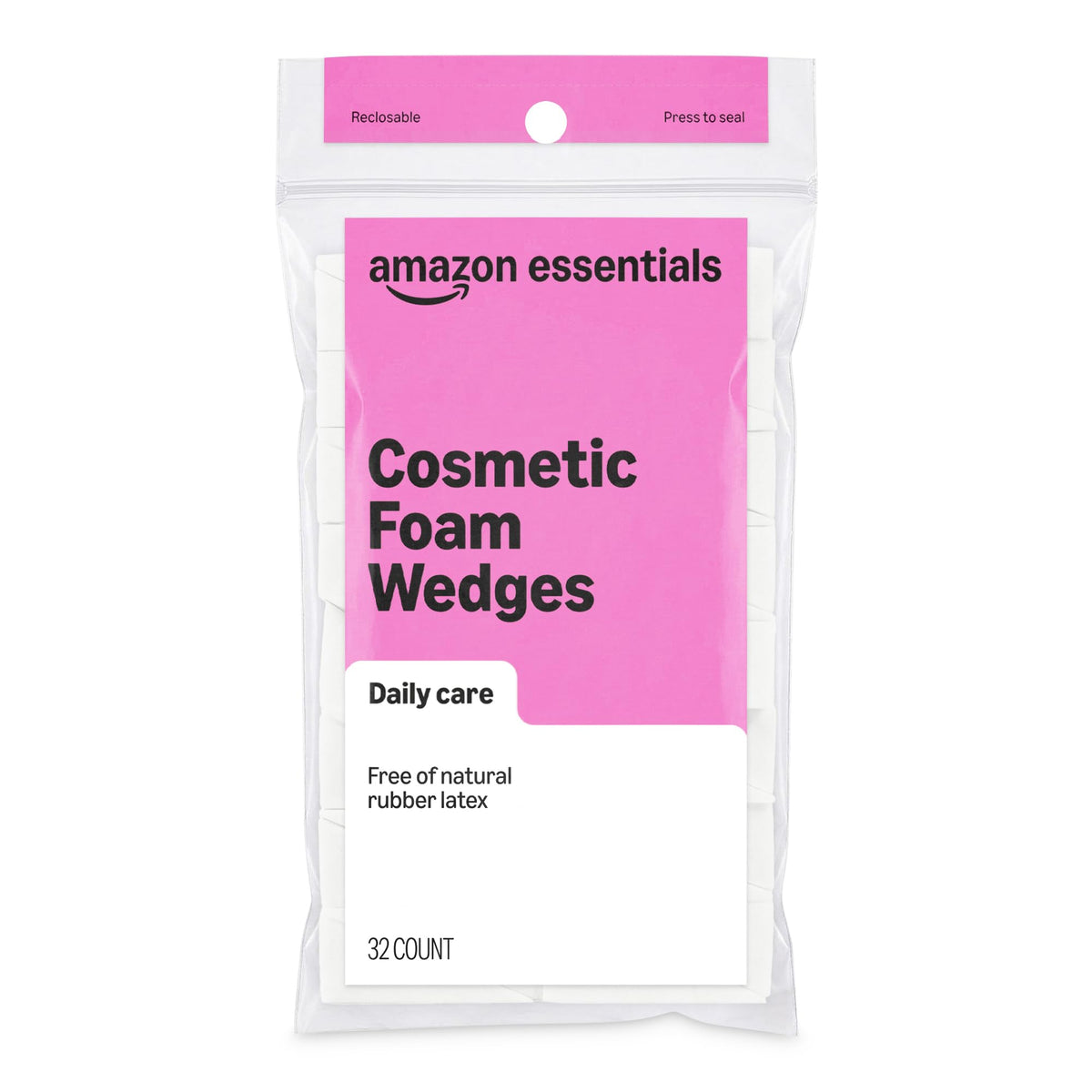Amazon Essentials Cosmetic Foam Wedges For Makeup, 32 Count (Previously Amazon Basics)