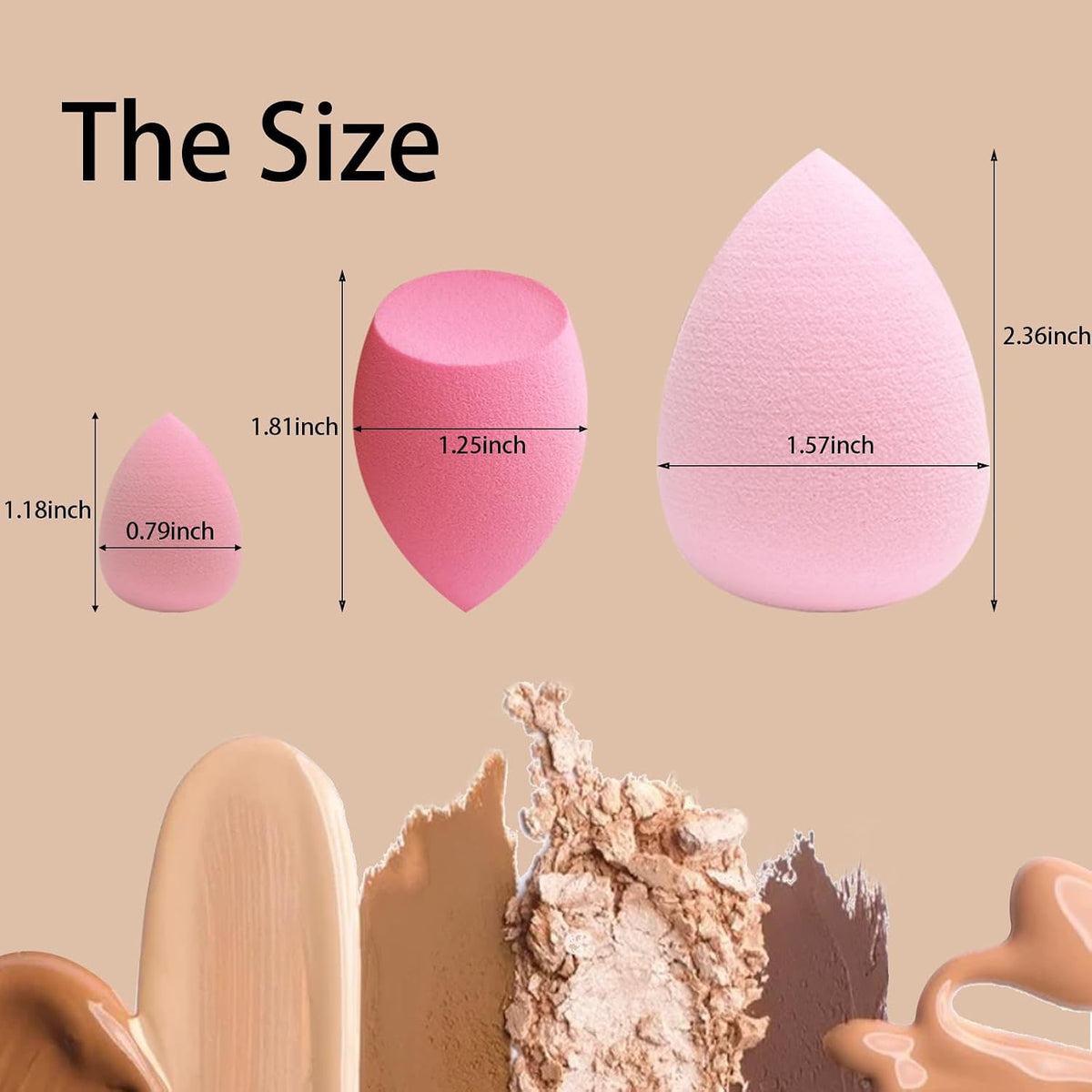 21 pcs Makeup Sponge Bulk:Makeup Sponges 21 Pcs for Liquid, Cream, and Powder, Multi-colored Pink make up sponges for foundation