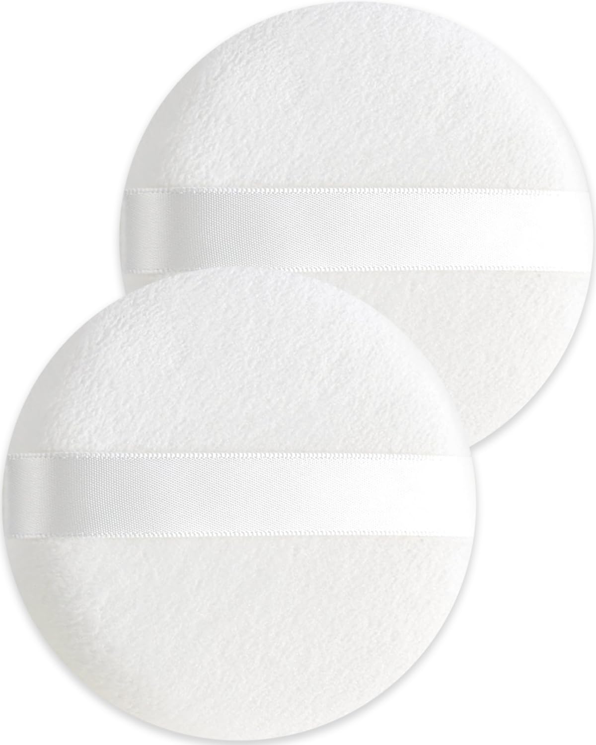 2 Pcs Powder Puff,3.14 Inch Powder Puffs for Body Powder Face Loose Powder Large(White)