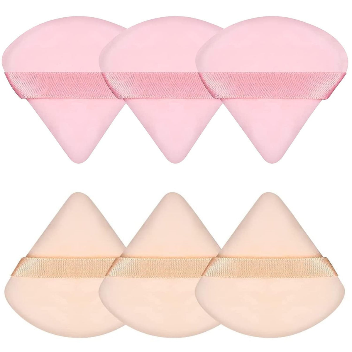 Pimoys 6 Pcs Powder Puff, Triangle and Round Makeup Puffs Makeup Sponge
