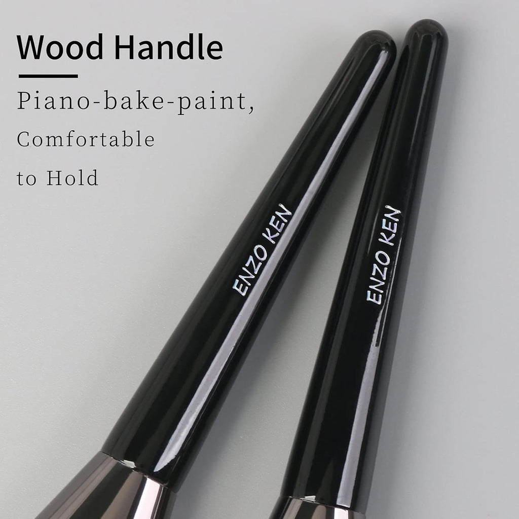 ENZO KEN Flat Foundation Brush for Liquid Makeup, Liquid Foundation Brush, Flat Makeup Brush for Foundation, Make up Brushes, Makeup Foundation Brushes. 820 Black