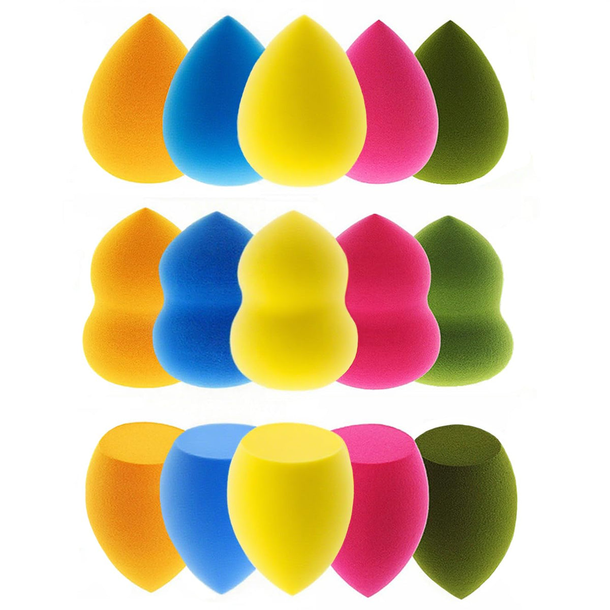 24-Pack Makeup Sponge Set with Holders, 7 Colors