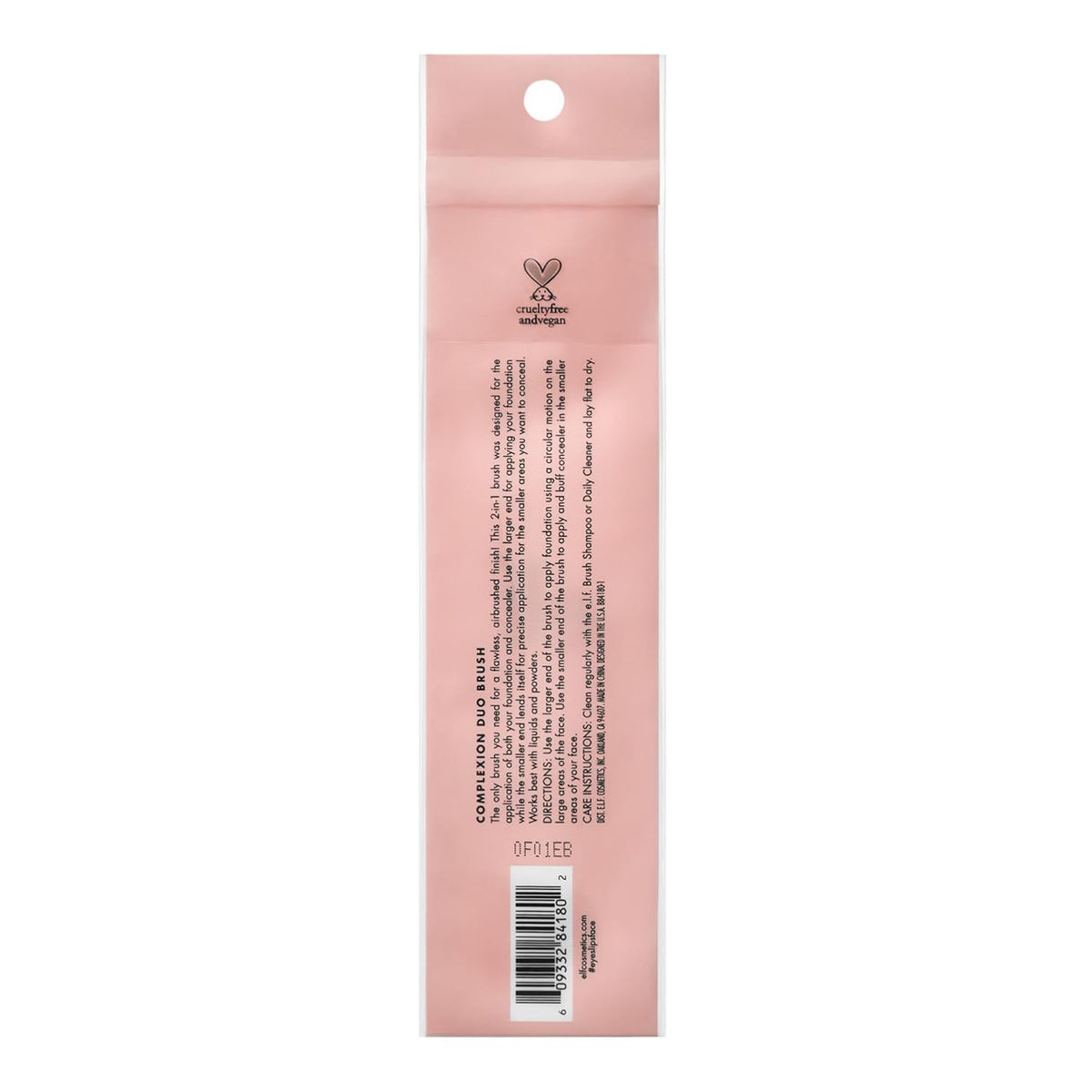 e.l.f. Complexion Duo Brush, Makeup Brush For Applying Foundation & Concealer, Creates An Airbrushed Finish, Made With Vegan, Cruelty-Free Bristles