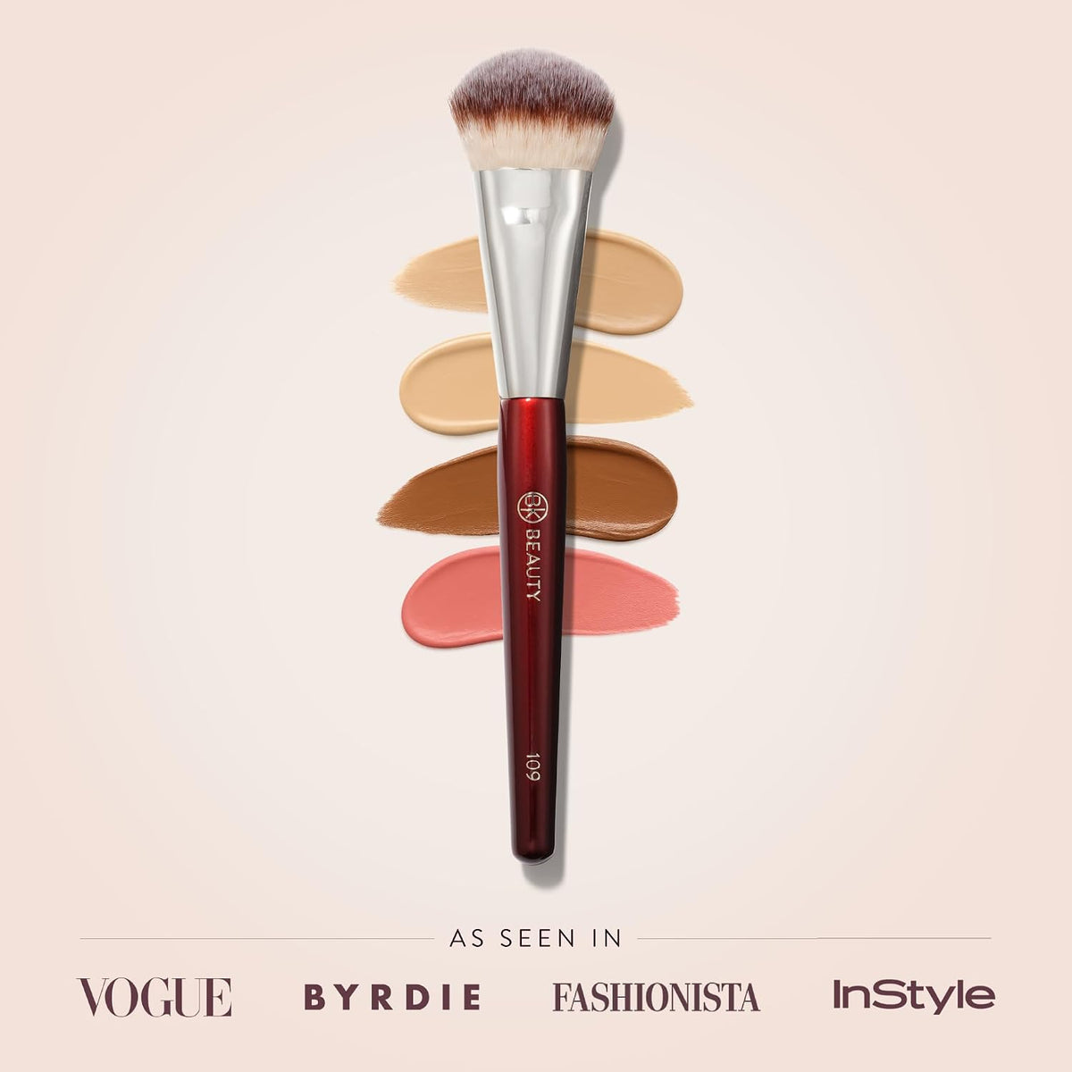 BK BEAUTY 109 Mini Contoured Foundation Brush for Liquid & Cream