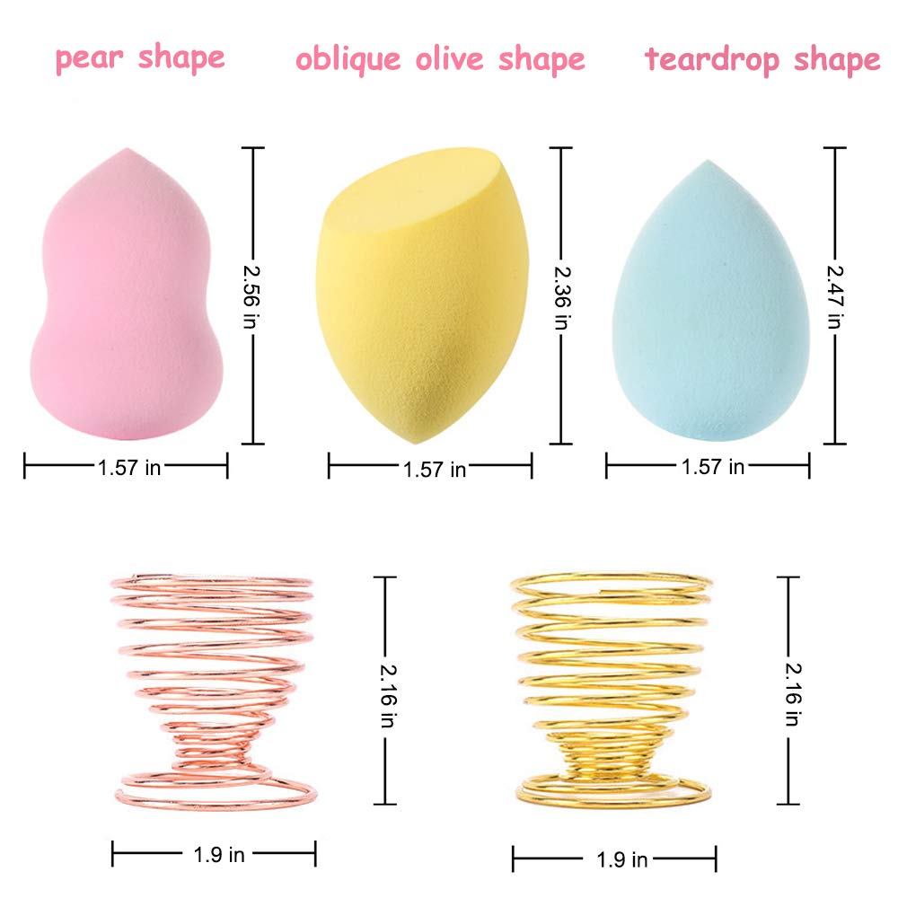 24-Pack Makeup Sponge Set with Holders, 7 Colors