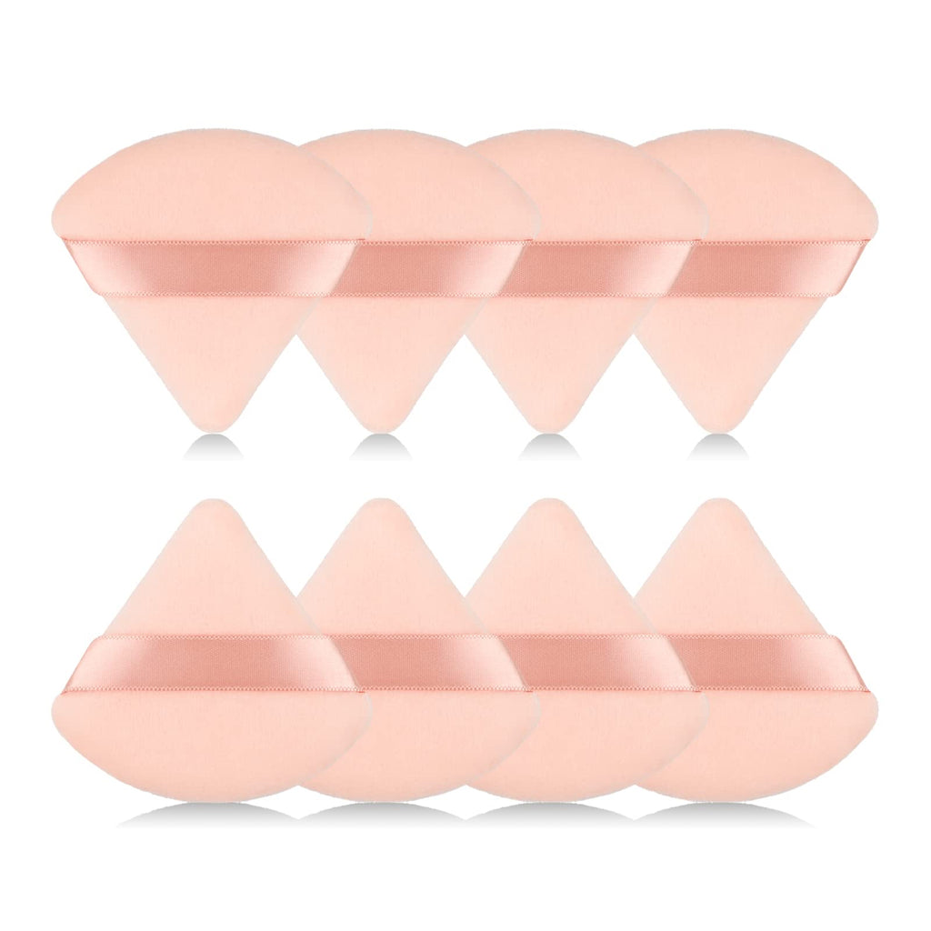 8Pcs of Triangular Powder Puff Makeup Sponges, Made of Super-soft Velvet, Designed for Contouring, Eye, and Corner, Beauty Blender Foundation Mixing Container.(Black)