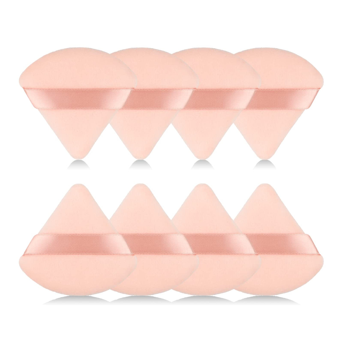 8Pcs of Triangular Powder Puff Makeup Sponges, Made of Super-soft Velvet, Designed for Contouring, Eye, and Corner, Beauty Blender Foundation Mixing Container.(Black)