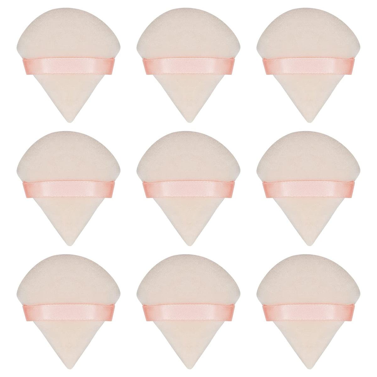 2Pcs Triangle Powder Puffs, Face Makeup Puff for Body Loose Powder Beauty Makeup Tool Black