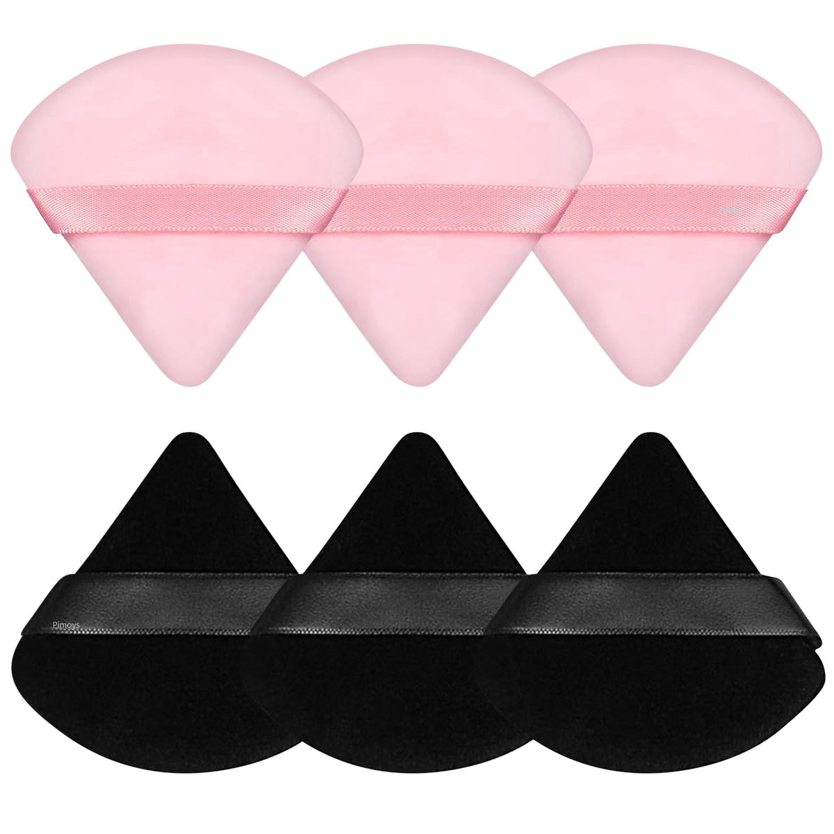 Pimoys Powder Puffs, 6 Pack Triangle Makeup Puff, Black