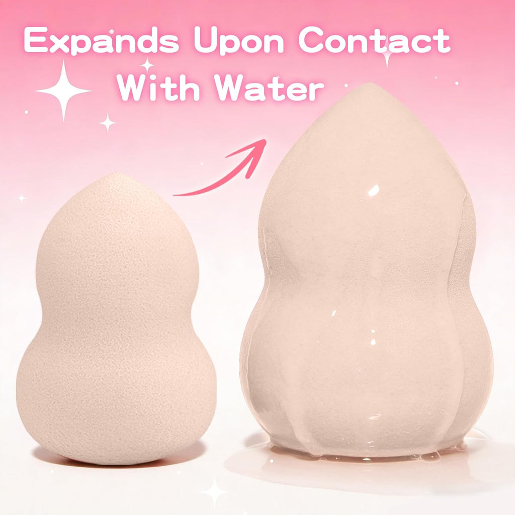 15 Pcs Beige Makeup Sponge Set, Soft Latex-Free for Flawless Blending
