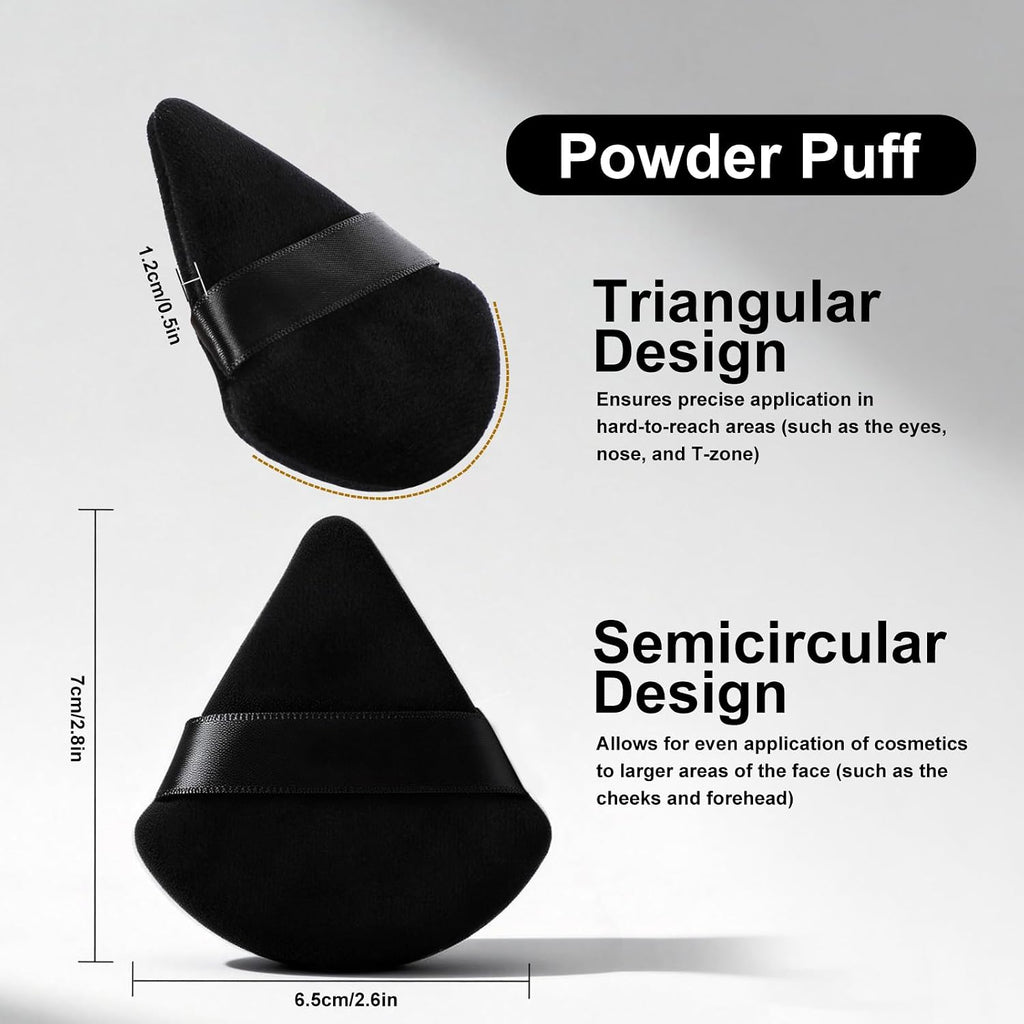 Flat Foundation Brush and Powder Puff Set, Korean Makeup Brush Teardrop Sponge for Liquid Foundation,Premium Face Makeup Brush Sponge for Blending Cream Setting Powder
