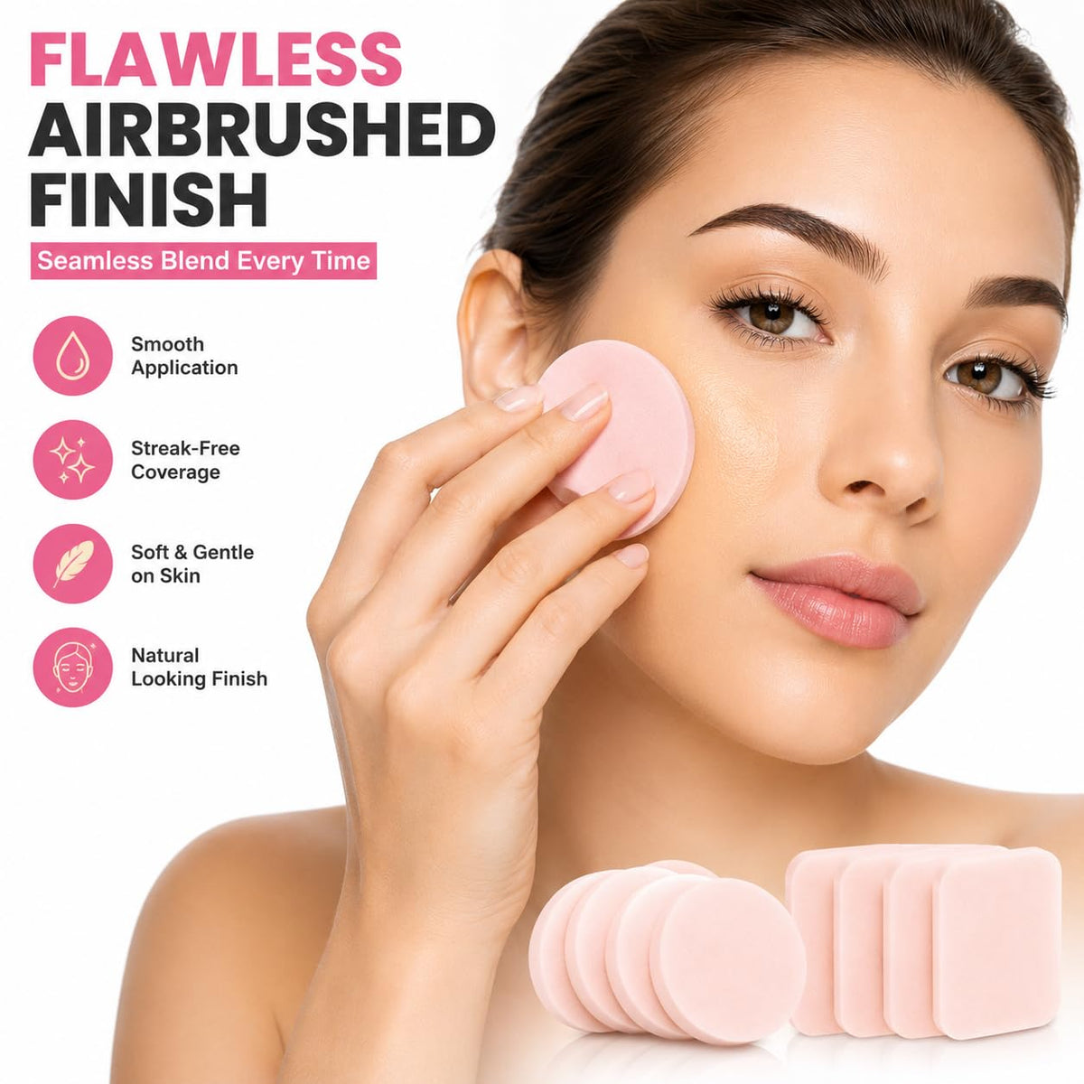 12-Pack Beauty Blender Makeup Sponges for Foundation I Latex-Free Beauty Blender Sponges I Face Sponge Makeup Blenders I Make Up Sponges for Foundation I Foundation Puffs Makeup Essentials for Women