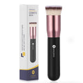 KINGMAS Angled Top Foundation Brush, Premium Kabuki Makeup Brush for Liquid, Blending, Cream, Powder,Blush Buffing Stippling Face Makeup Tools Black