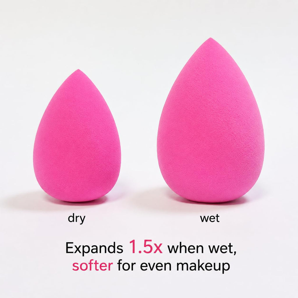 Makeup Sponge Latex-Free Wet & Dry Dual-Use Soft Beauty Sponge for Liquid Cream Powder Foundation, Precise Tip for Full Face Sensitive Skin Makeup Application