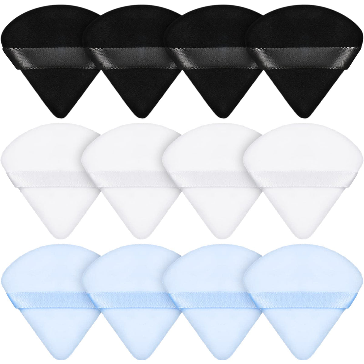 Maitys 12 Pcs Powder Puff Triangle,2.83 Inch,Black
