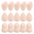 15 Pcs Beige Makeup Sponge Set, Soft Latex-Free for Flawless Blending