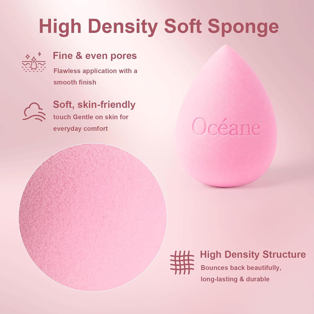 Makeup Sponge Set – Latex-Free and High-definition Set of 6 Makeup Wonder Blender for Liquid, Cream & Powder Super Soft Beauty Sponge Blenders