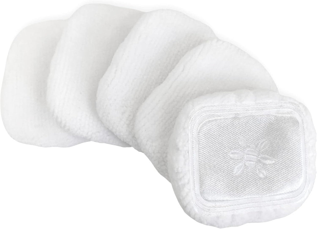 Honeybee Gardens Cotton Cosmetic Powder Puff Replacement Pads, White 5 Pack