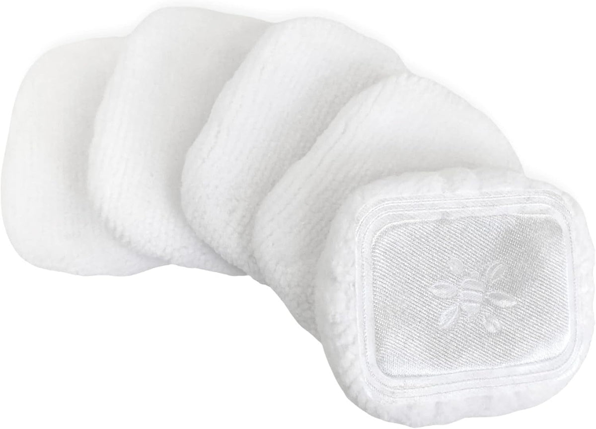 Honeybee Gardens Cotton Cosmetic Powder Puff Replacement Pads, White 5 Pack